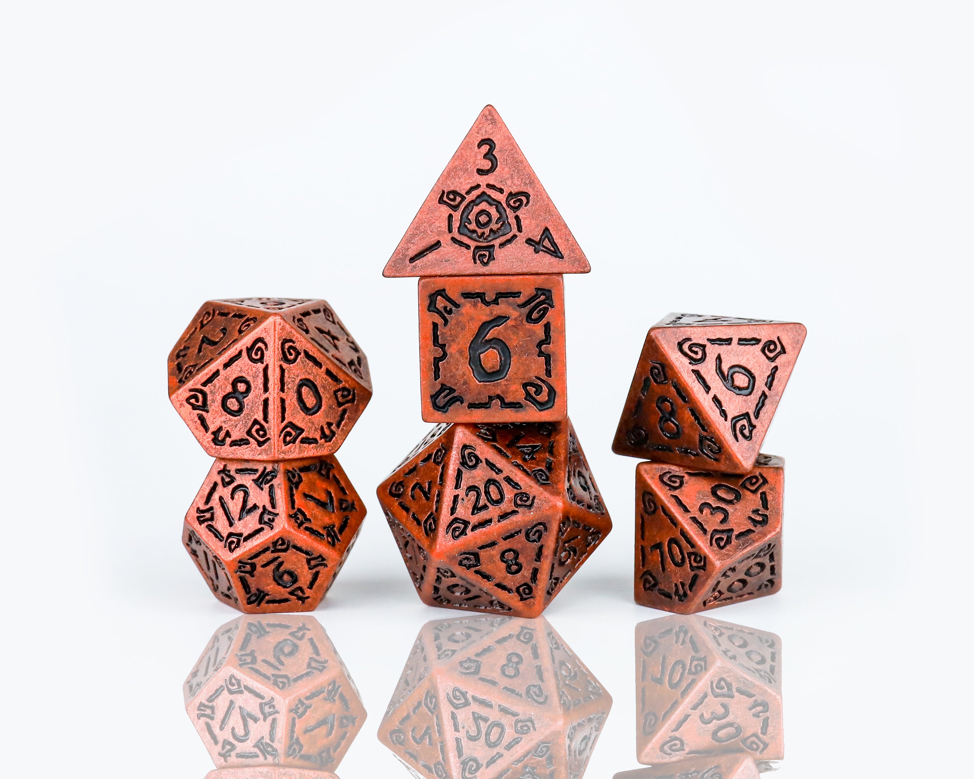 red swirl dice