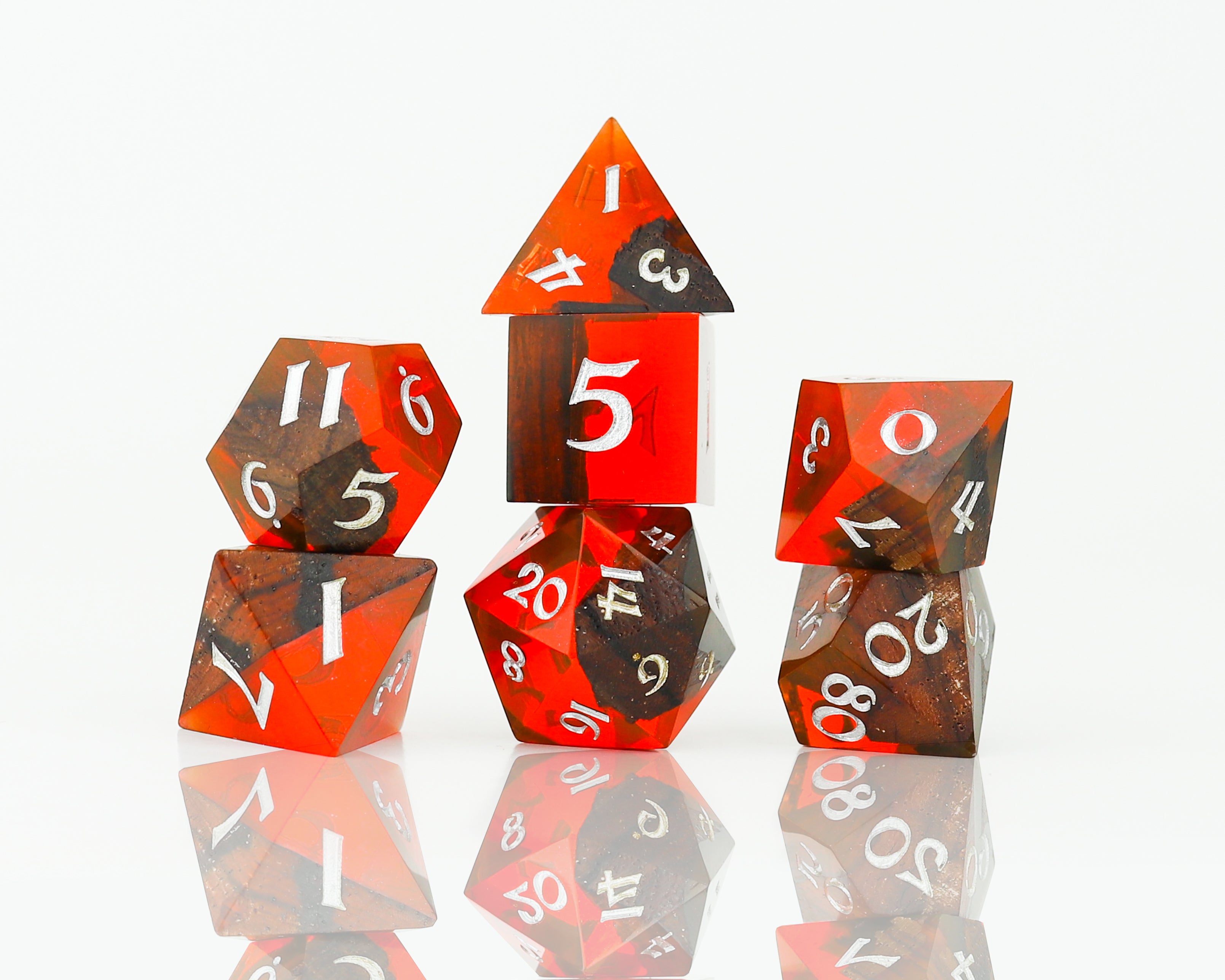 red swirl dice