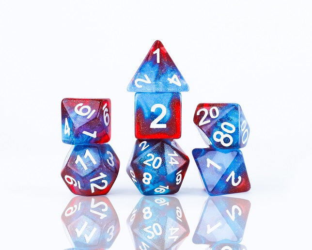 red swirl dice