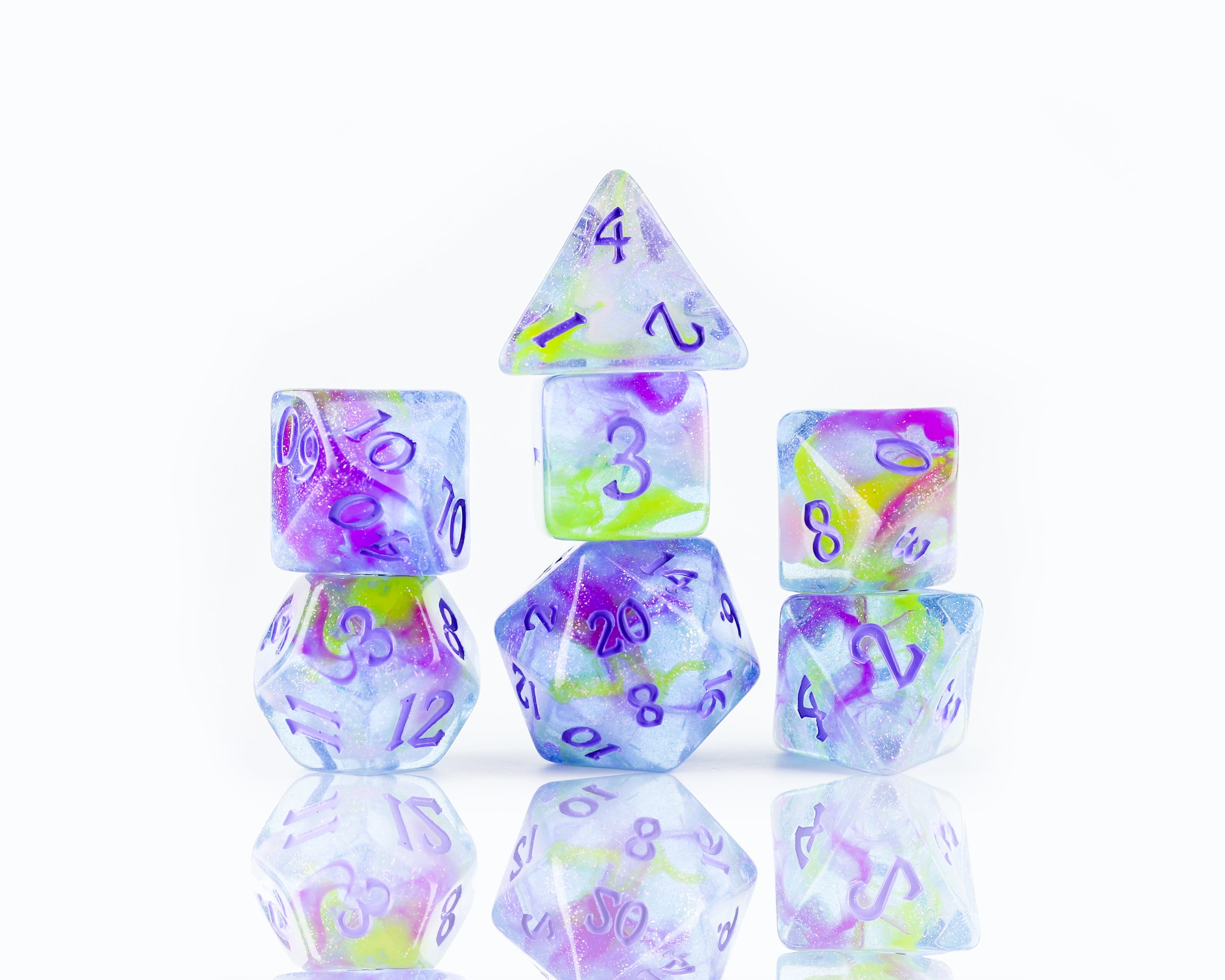 red swirl dice