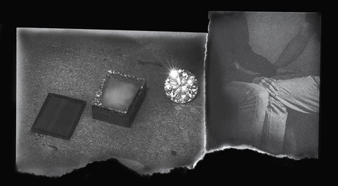 Image of seed to stone diamond and lifestyle shot showing connection