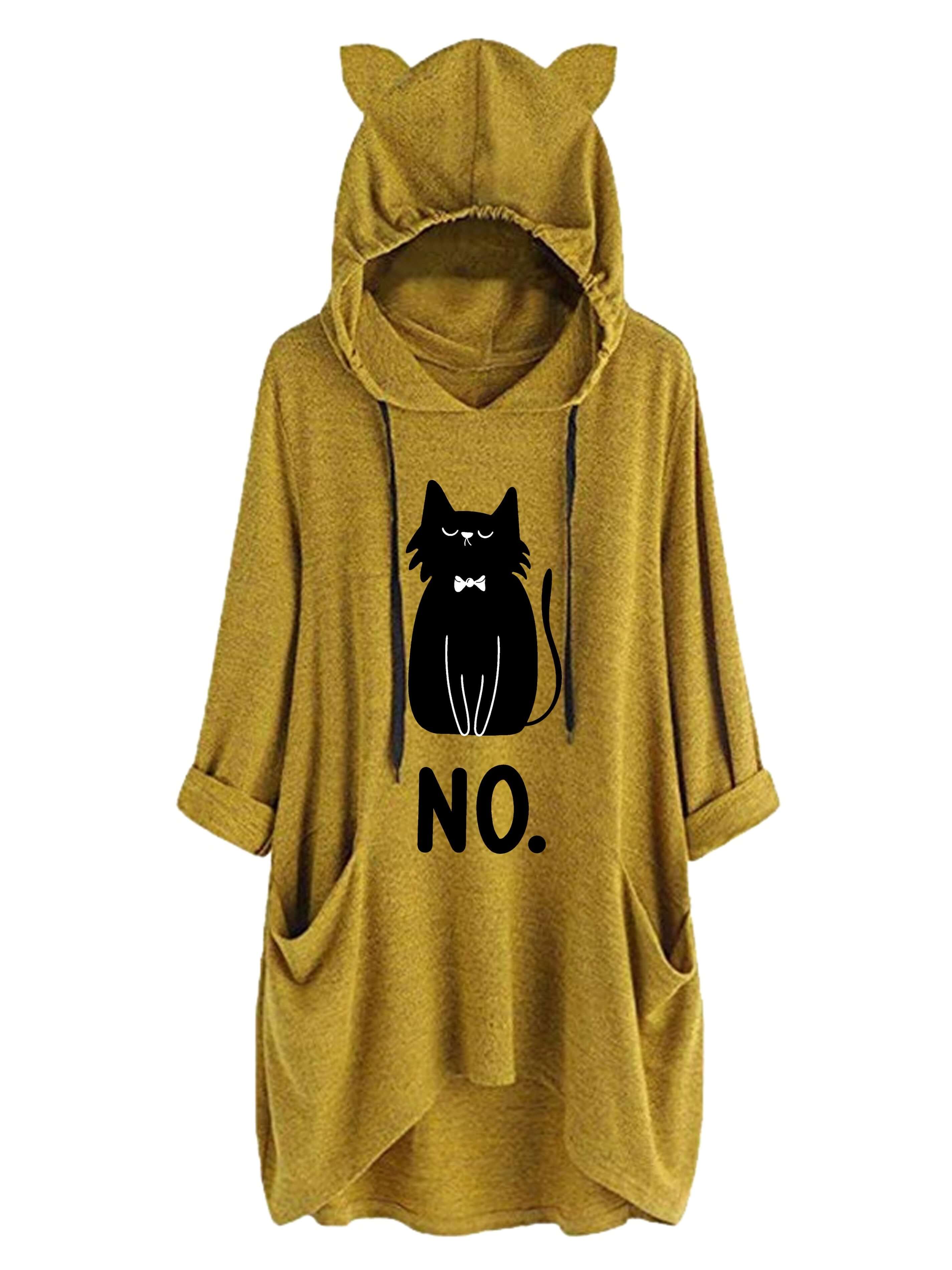 cat ear drawstring hoodie