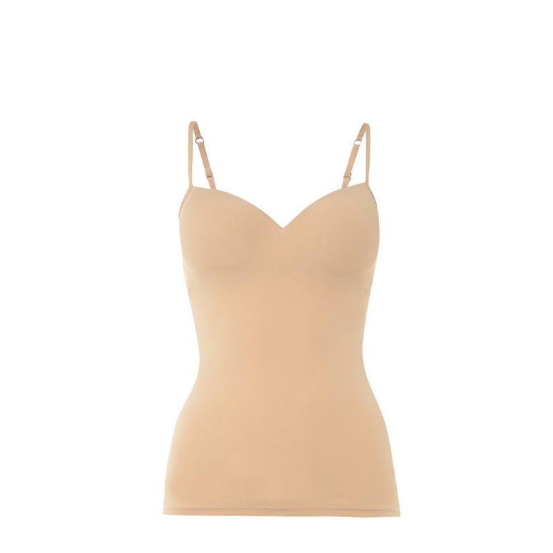 Womens Hanro nude Cotton Seamless Padded Camisole