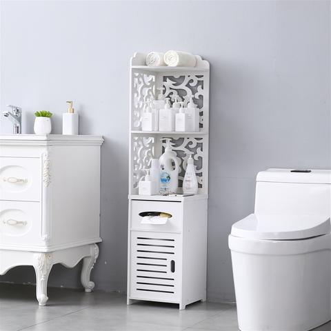 Bathroom Corner Floor Cabinet Tall Bathroom Storage Cabinet w