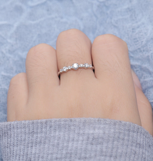 Oval Wedding Ring 1.5ct Dainty Moissanite Engagement Ring April Births –  joojewel