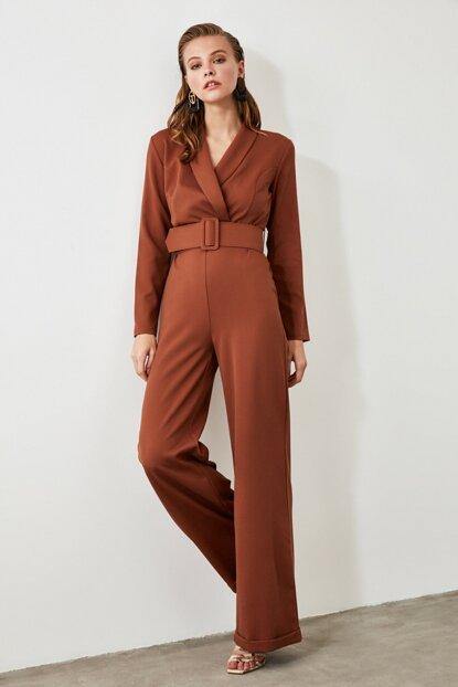 Image of Women's Belted Brown Overall