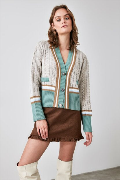 Image of Women's Button Detail Tricot Cardigan