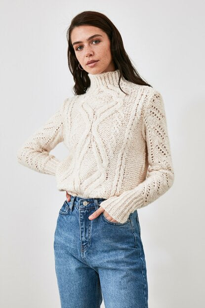 Image of Women's Ecru Tricot Sweater