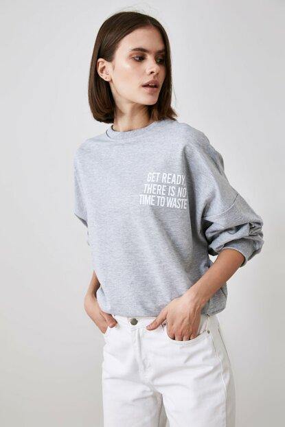 Image of Women's Printed Grey Sweatshirt
