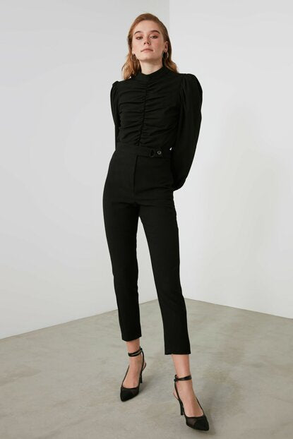 Image of Women's Belted Black Pants