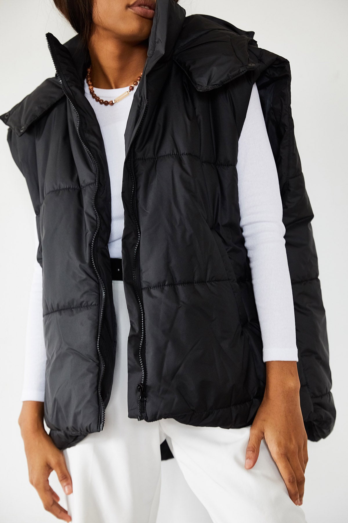 Image of Women's Black Blown Vest