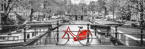 Puzzle Panorámico bicicleta en Amsterdam de 1000 piezas
