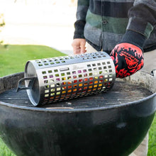 Load image into Gallery viewer, BBQ Dragon Stainless Steel Rolling Grill Basket And Veggie Basket
