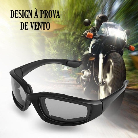 Design à prova de vento Óculos Anti Reflexo Lente Polarizada Para Dirigir Motocicleta - Visão Diurna/Visão Noturna