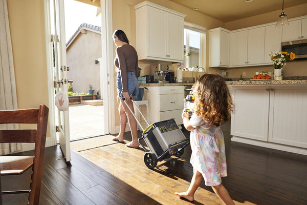 A family uses a Goal Zero power station.