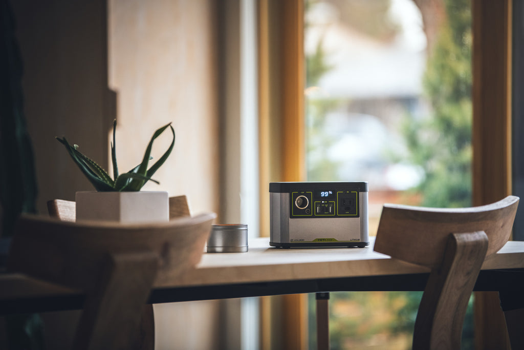 Goal Zero Yeti Portable Power Station sitting on a desk