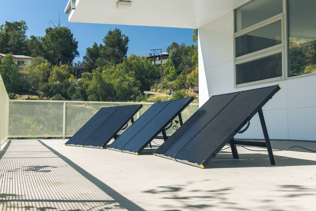 Goal Zero Boulder Solar Panels collecting free energy from the sun.