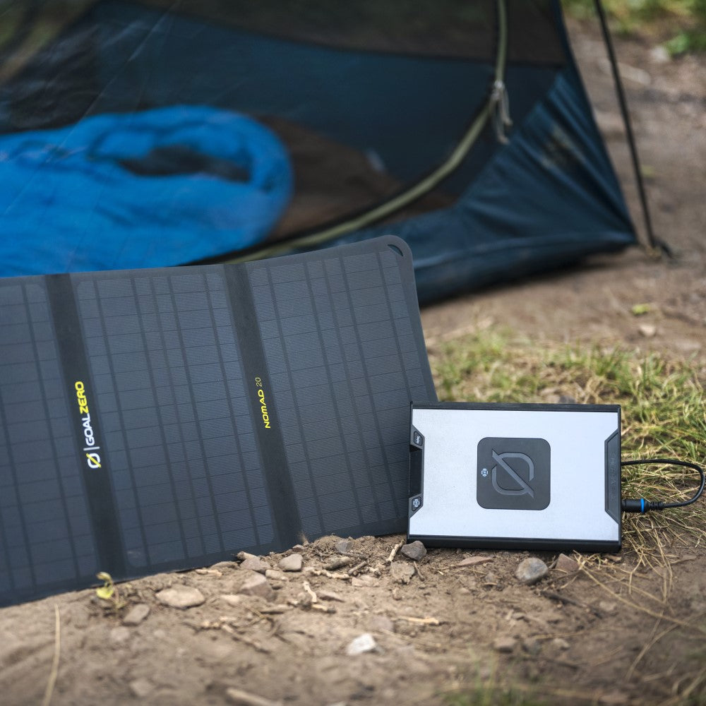 New Goal Zero Sherpa 100AC Wireless Charging Power Bank and solar panel