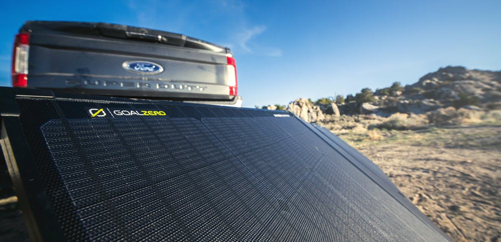Goal Zero Solar Panel and Ford Truck