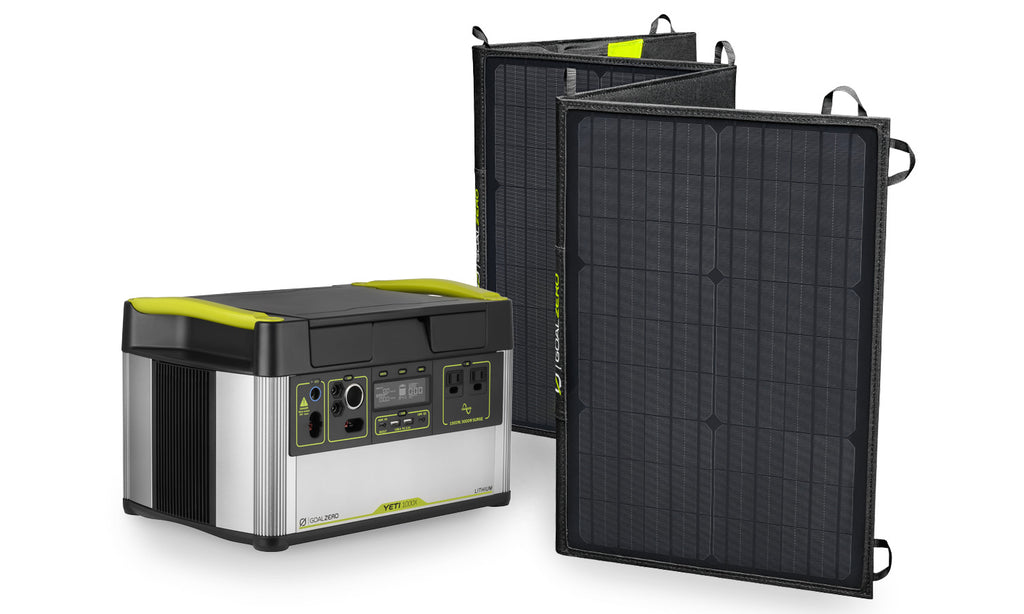 Goal Zero Yeti 1000X Portable Power Station + Nomad Solar Panel Solar Generator kit.