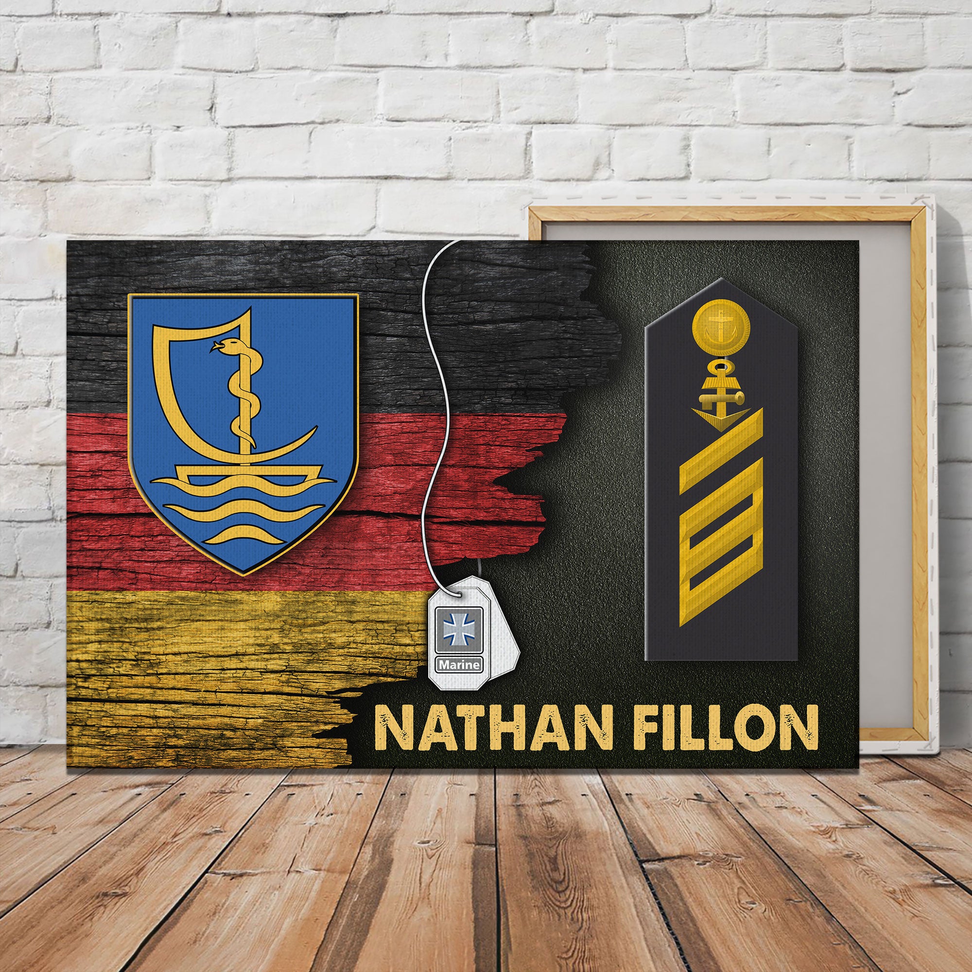 Personalized Name and Ranks - Schifffahrtmedizinisches Institut der Marine-German Navy -Digital File Canvas