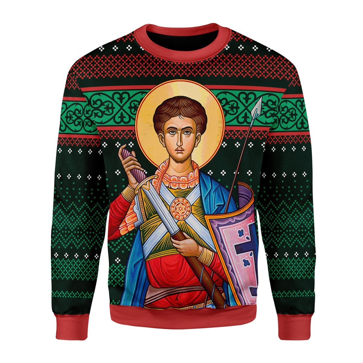 Merry Christmas Customspig Unisex Christmas Sweater St. Dimitri 3D Apparel