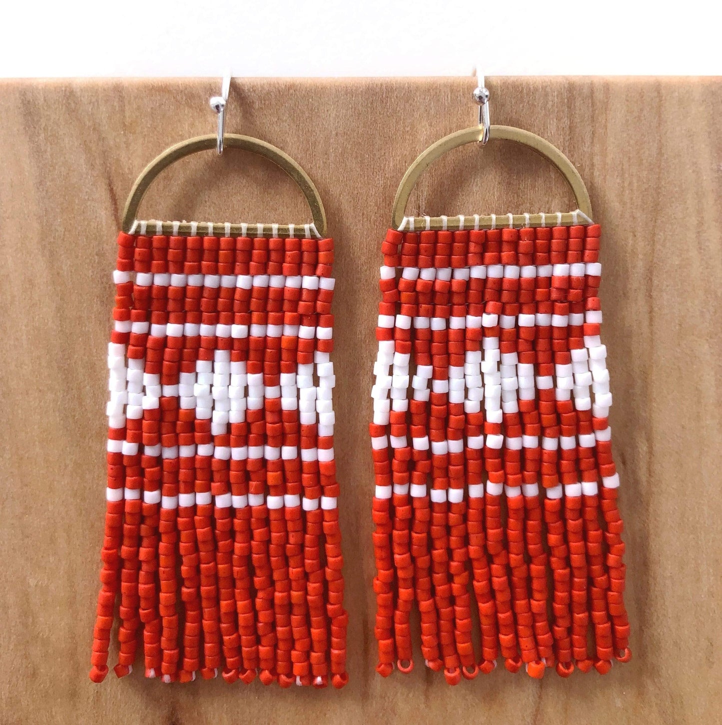 BUTTERFLY BEADED EARRINGS Red Sparkles Seed Beads Native American – Shop  Bouboulina