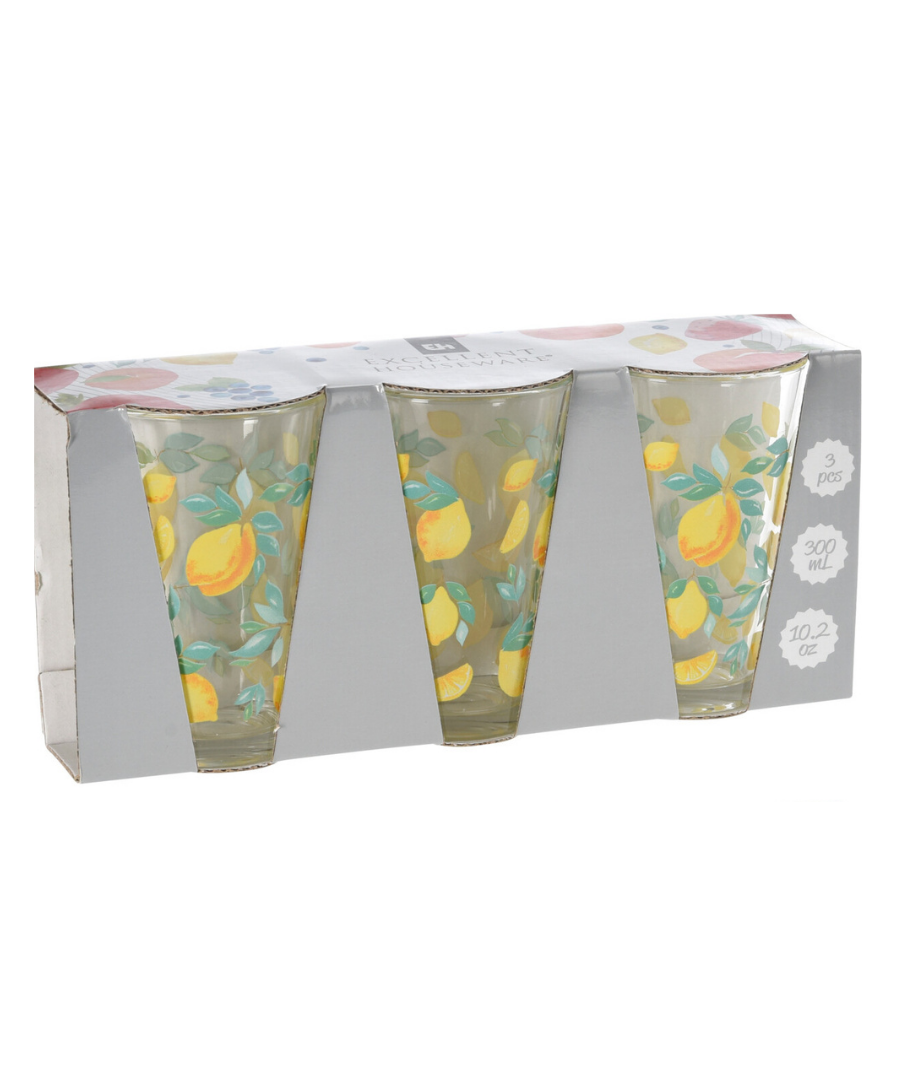 Drinking Glass 3pcs - Lemon