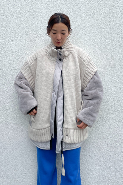 KNIT COMBINATION BLOUSON