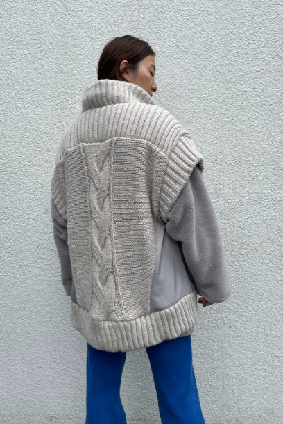 KNIT COMBINATION BLOUSON