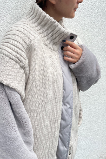 KNIT COMBINATION BLOUSON