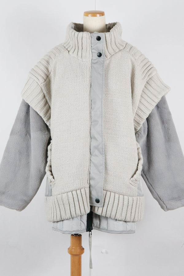 KNIT COMBINATION BLOUSON