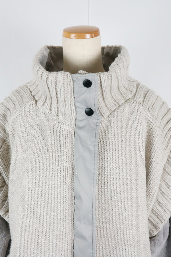 KNIT COMBINATION BLOUSON