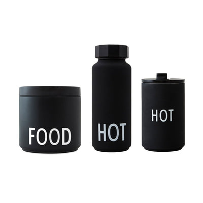 Design Letters Hot Thermo Bottle Black