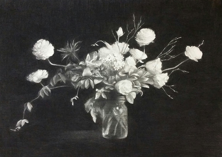 Share 148+ charcoal sketches flowers best