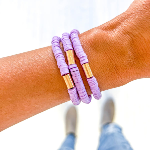 Lavender Purple Heishi Bracelet