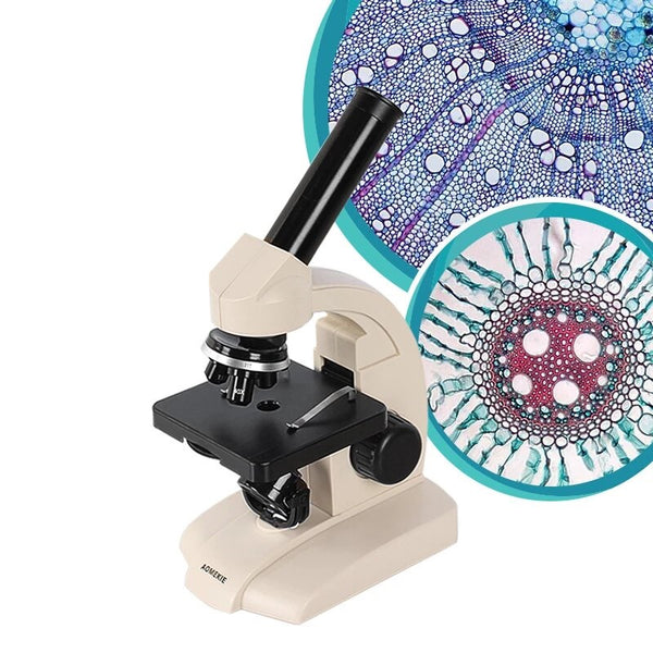 Microscope De Poche 60-200X Zoom,Mini Scientifique Microscope Portable avec  LED,Microscope Portable pour Enfants 7-14 Ans Étudiants Étude À Domicile  D'observation Trichomes Microbiologique