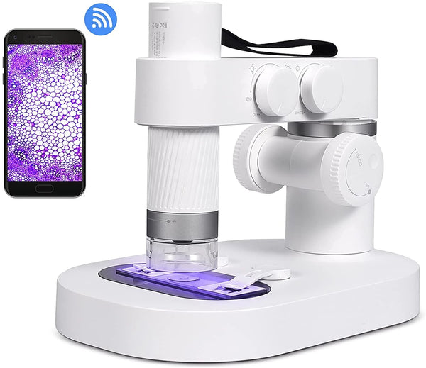 2000x Dual Lens High Magnification Microscope Biologique Usb / wifi  Téléphone Portable Acarien Microscope Numérique Machine