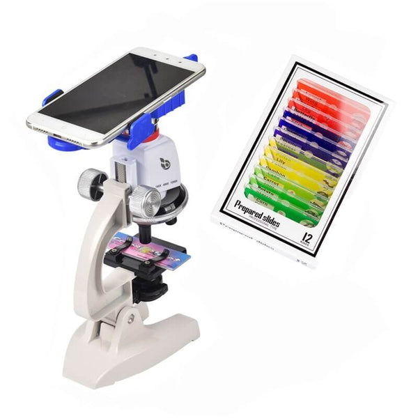 Microscope optique monoculaire 64X-2400X, pour enfants à l'école primaire,  enseignement de la Science biologique