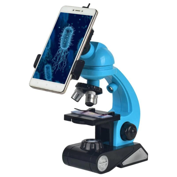 Microscope monoculaire 300x microscope éducatif portatif pour enfants  enfants étudiants outil de jouet avec led + miroir réfléchissant