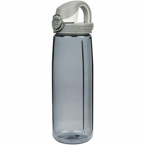 Nalgene On The Fly 24oz Water Bottle Clear Gray w/Gray OTF Cap - BPA Free