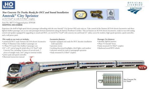 Bachmann HO Scale Amtrak City Sprinter Model Train Set