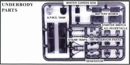 Branchline Trains 51115 HO Scale Pullman Battery Boxes, Air Tanks, and Underbody Details