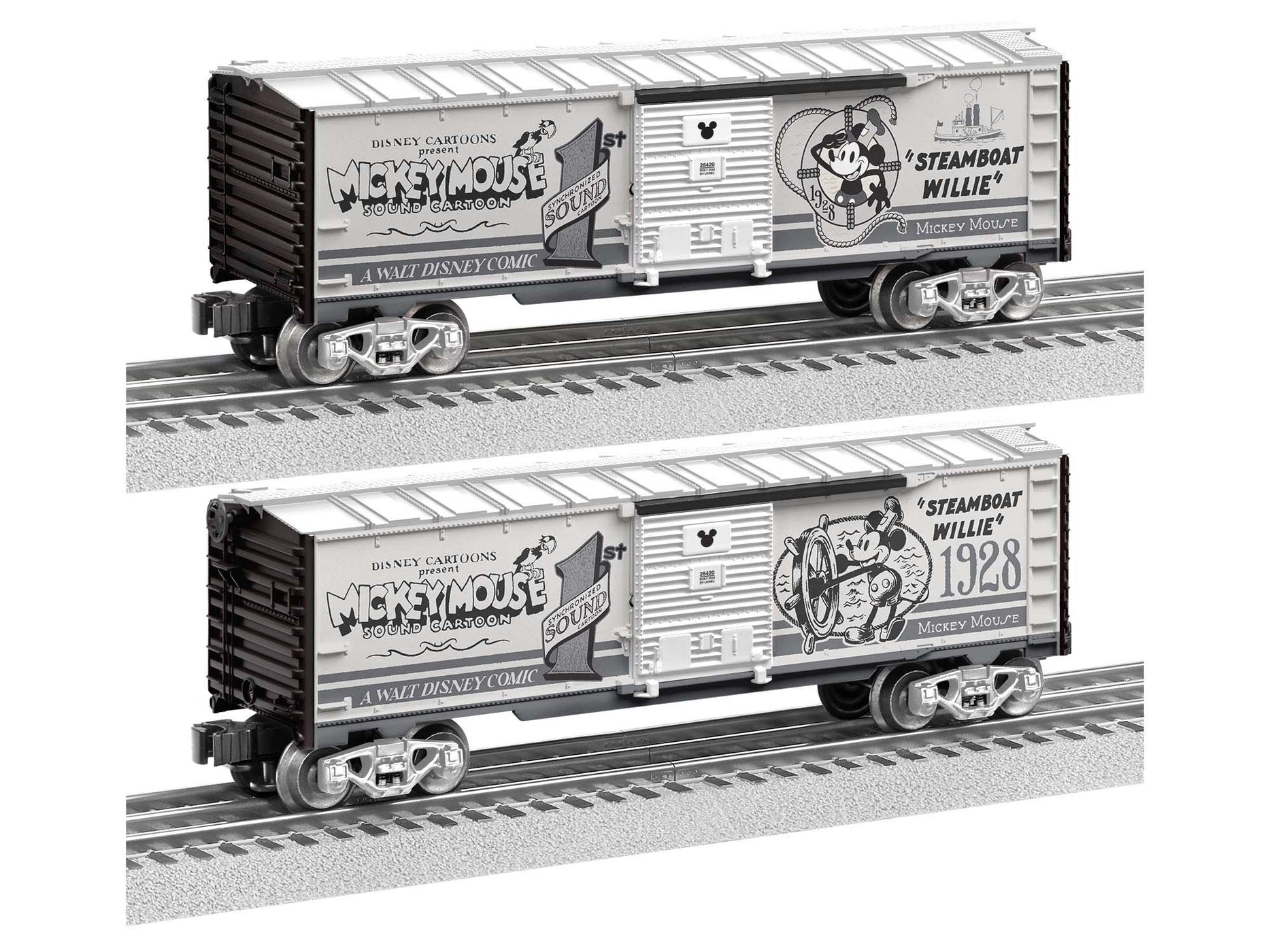 Lionel 2328420 O Gauge Disney 100th Mickey Mouse Vault Boxcar — White ...