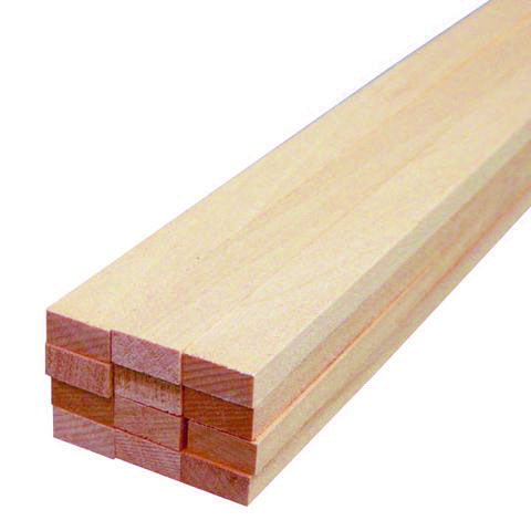 Midwest Products Genuine Balsa Wood Strips- 10 Pieces, 1/4 x 1/4 x 36