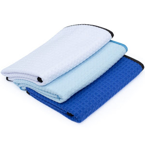 Microfiber Waffle-Weave Towels – Royal Blue – 16×25 – Car Wash World