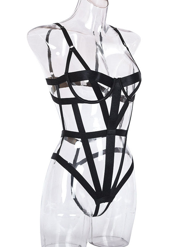 Hollow Out Bodysuit Bondage Msdark