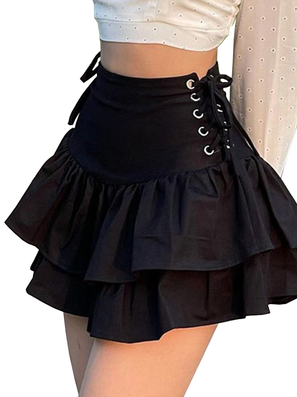 Black Lace Up Mini Skirt – Msdark