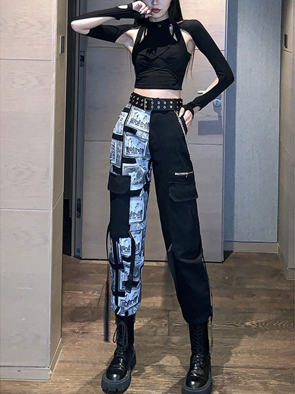 Patchwork Cargo Punk Pants – Msdark