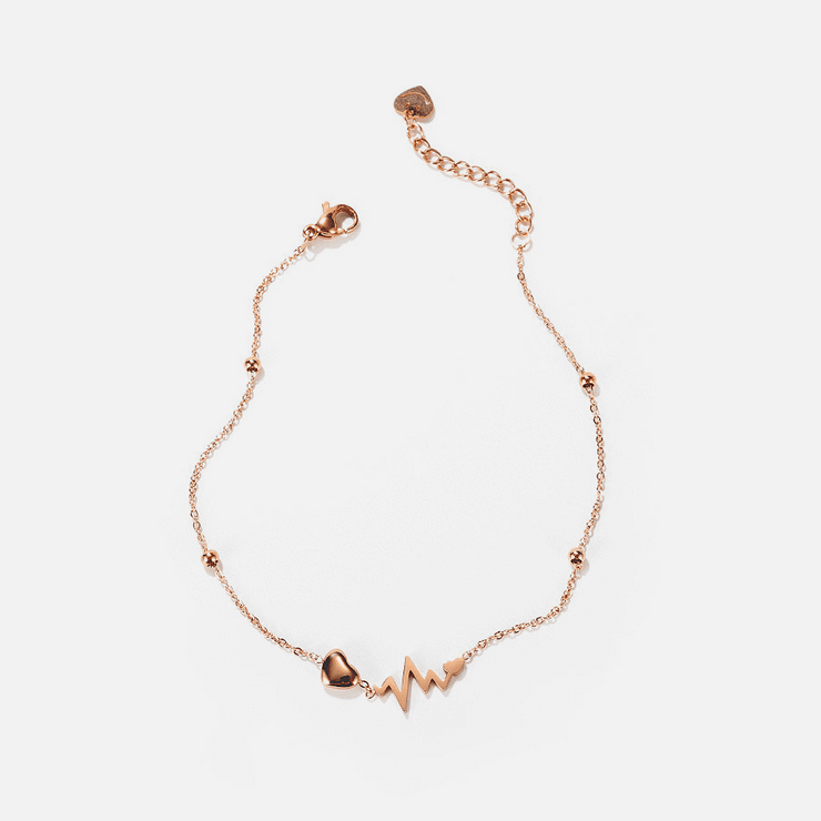 Trendsi Parenthood & Accessories Rose Gold / One Size Heartbeat Anklet